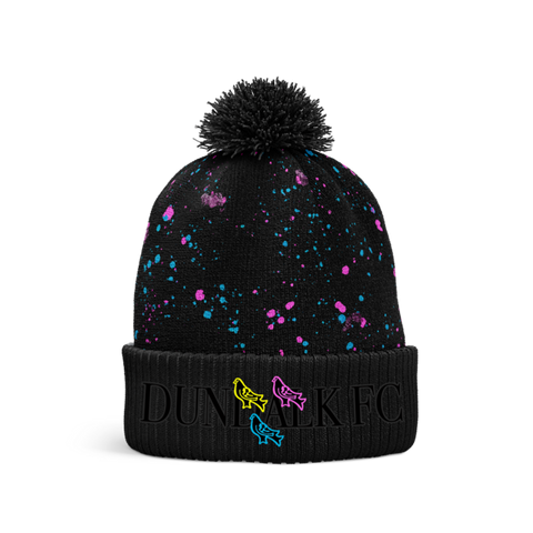 Dundalk-FC-Bobble-Hat-04-Black-Pink-Sky-Yellow-2024-Youth