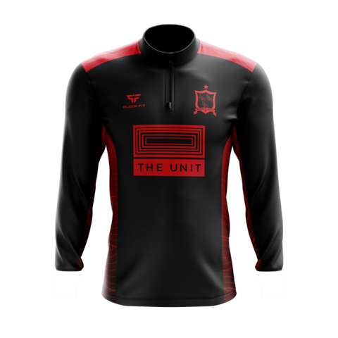 Dundalk FC 1/4 Zip Match Day Midlayer Training Top - The Unit - Red - Adult 2023